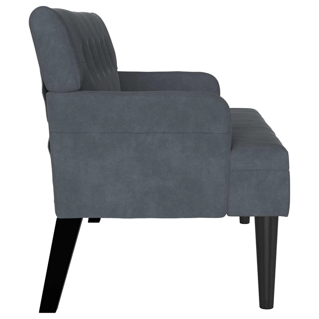 Panca Chesterfield-Sgabello-Divano Grigio scuro 112 x 65,5 x 75 cm Velluto