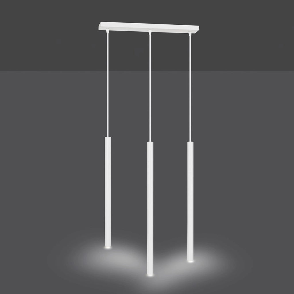 Lampada a sospensione Selter in acciaio bianco opaco