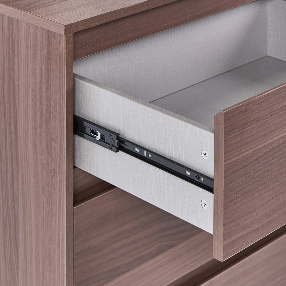 Credenza in legno chiaro metallo gambe nere 60 x 40 x 104 cm con 4 cassetti soggiorno camera da letto corridoio mobile contenitore scandinavo