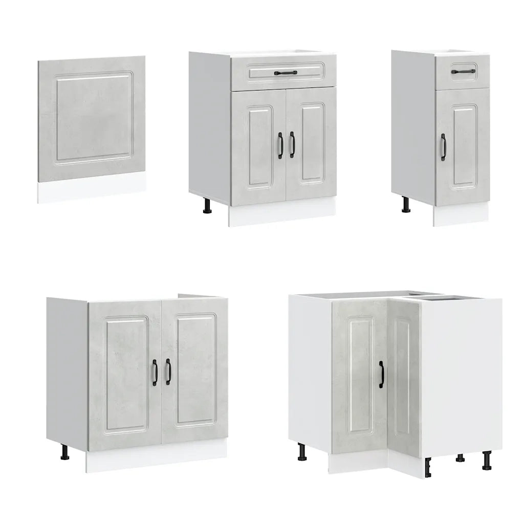 Set Mobili da Cucina 11 pz Kalmar Grigio Cemento in Truciolato 3314885