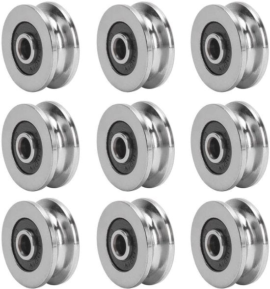Lagers a V con doppia protezione 10pz 18mm * 4mm * 8mm profondità U/V con doppia guaina miniatteur per applicazioni di guida, catene e ruote per motori di 3D printer, skateboard.