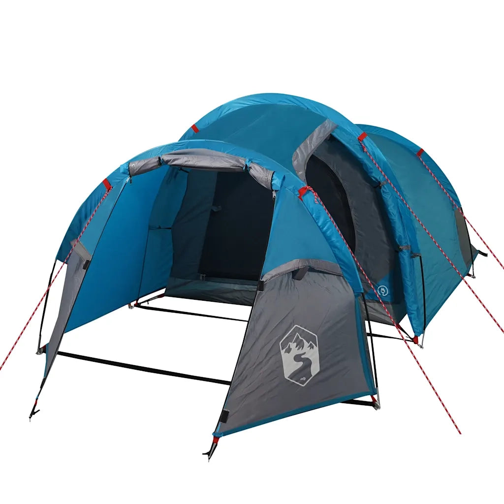 Tenda da Campeggio a Tunnel per 3 Persone Blu Impermeabile 94391