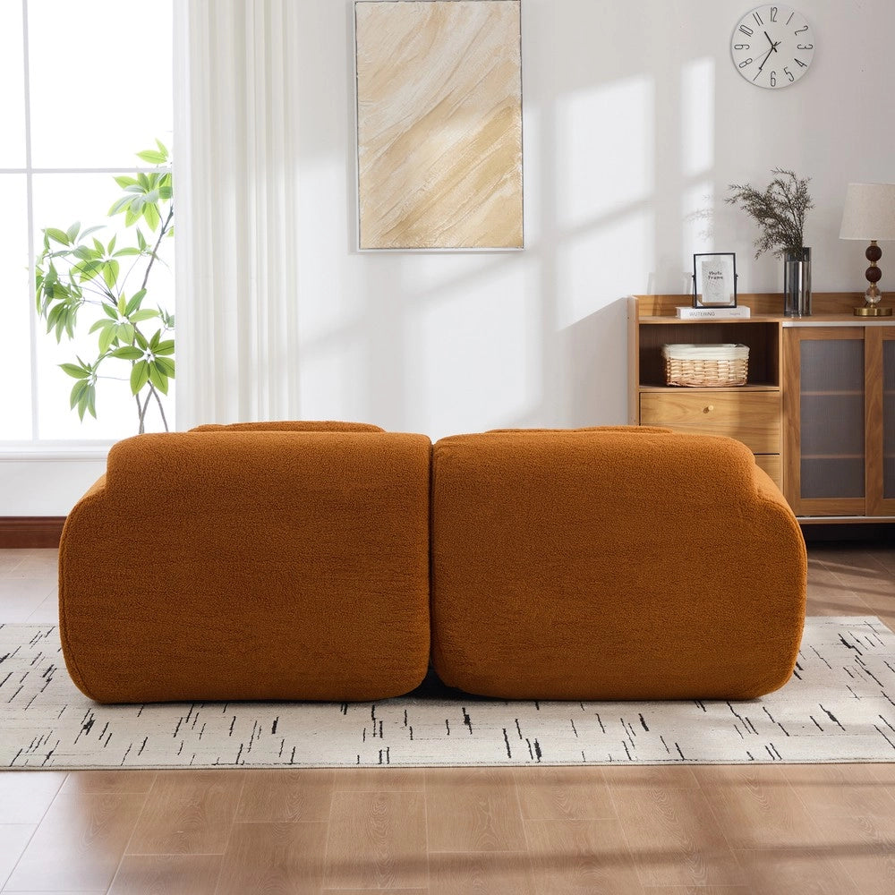 Divano Modulare in Tessuto Chenille ¨C MINIMAL ¨C Caramel, Schiumato 30D