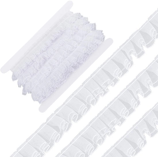 Tessuto Decorativo a Doppia Lama - Lint per Decorazione - Stoffa Piegata - Poliestere - 5 m - 22 mm Dimensione - Lint Decorativo