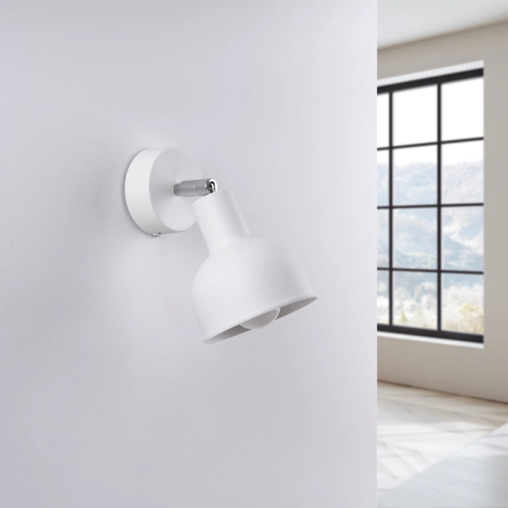 Applique Pure Lume KORSSO bianca cupola E27 15W lettura