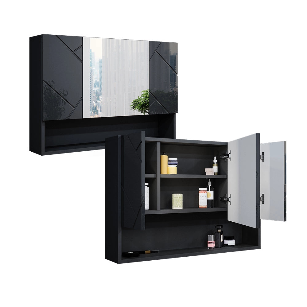Vicco Specchio contenitore bagno Antracite lucido 80.1 x 55 cm