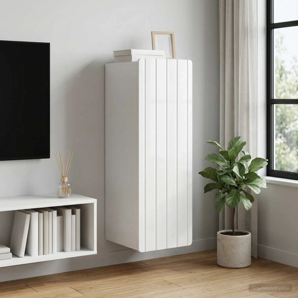 Mobiletto a muro Bianco Lucido 33 x 34,5 x 94 cm 898249