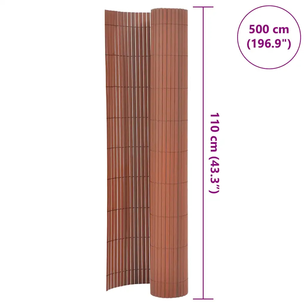 Recinzione da Giardino | Recinzione da cortile a Doppio Lato 110x500 cm Marrone