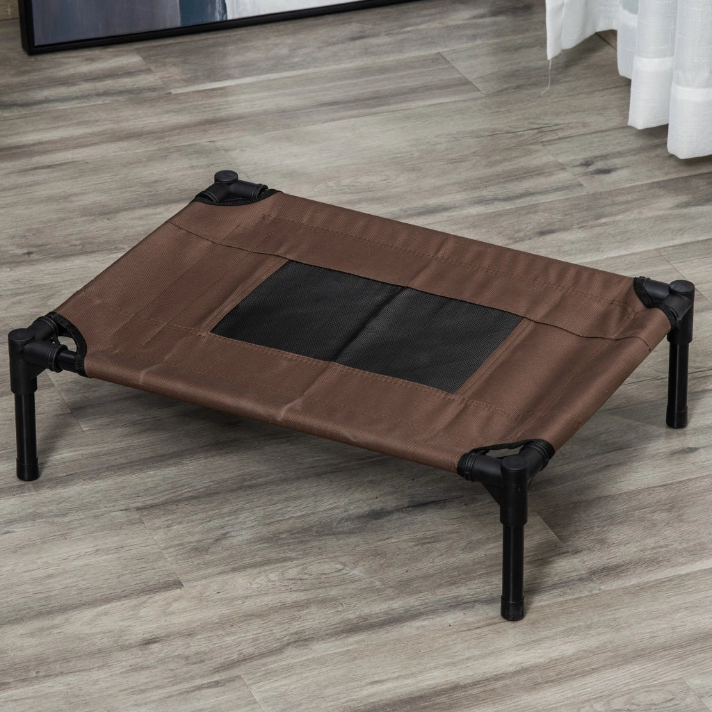 Letto per Cani Gatti Portatile con Zona a Maglia ¨C Zephmum ¨C 61x46x18 cm Marrone