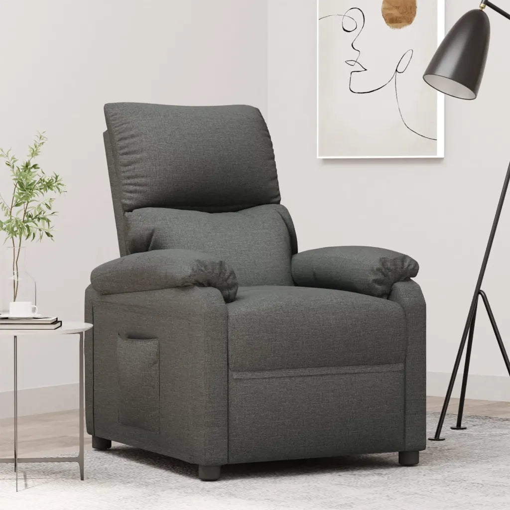 Poltrona Reclinabile in Tessuto Grigio Scuro 344904