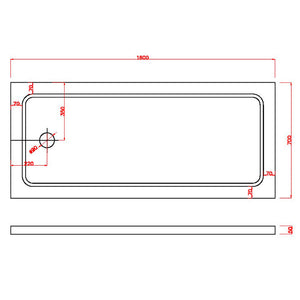 Piatto Doccia 70x170 cm in ABS Rinforzato Easy Bianco