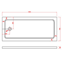 Piatto Doccia Rettangolare H5cm in ABS Rinforzato Bianco 70x160 cm