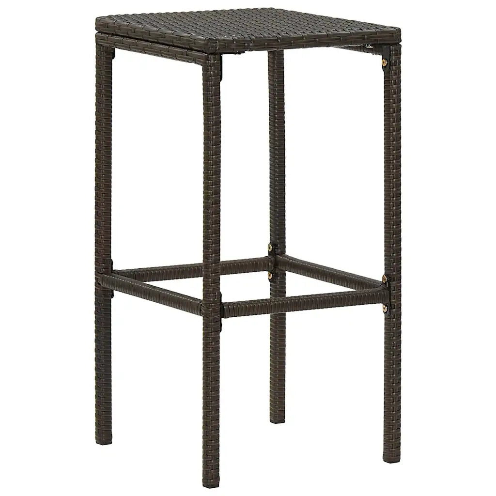 Sgabelli da Bar con Cuscini 6 pz Marroni in Polyrattan 313448