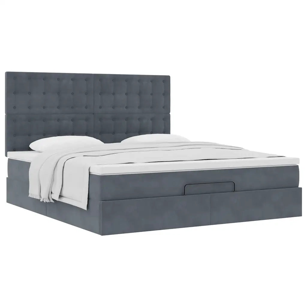 Struttura Letto Pouf con Materassi 180x200 cm Velluto 3313632