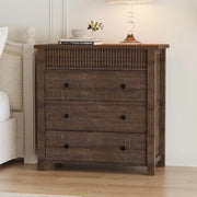 Cassettiera 3 Cassetti in Legno Comodino e Com�� per Camera da Letto e Salotto 80x40x81cm Marrone