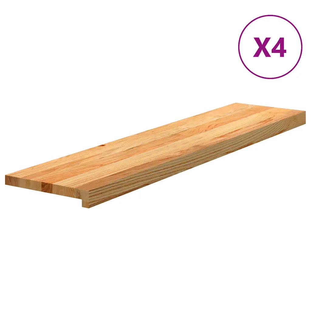 vidaXL Gradini 4 pz Marrone Chiaro 110x25x2 cm Legno Massello Rovere