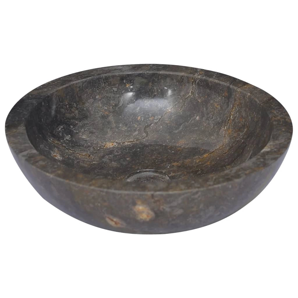 Lavandino da bagno lavabo da appoggio lavabo da WC lavabo da bagno lavabo da interno grigio diametro 40 x 12 cm finitura marmo 02_0002801