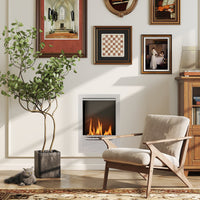 Camino a Bioetanolo da Incasso Capacità 0,9L 48x18x59 cm in Acciaio Argento