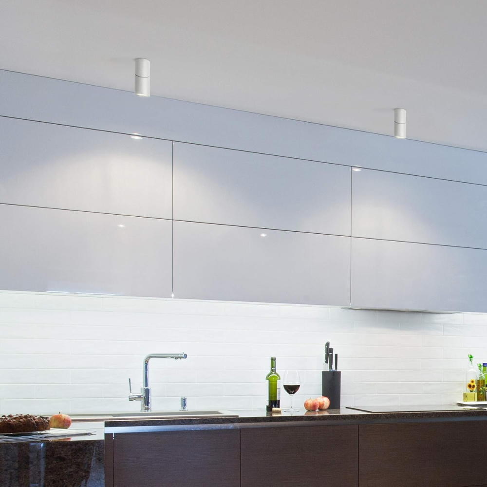 Base per faretti attacco gu10 in alluminio orientabile regolabile bianco