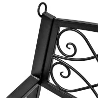 Dondolo 2 Persone Design Classico Catene Incluse da Giardino Acciaio 132 x 63 x 58 cm Nero