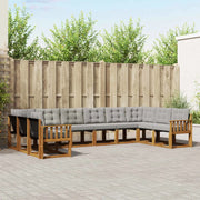 Set di divani da esterno 10 pcs Grigio Naturale e Chiaro