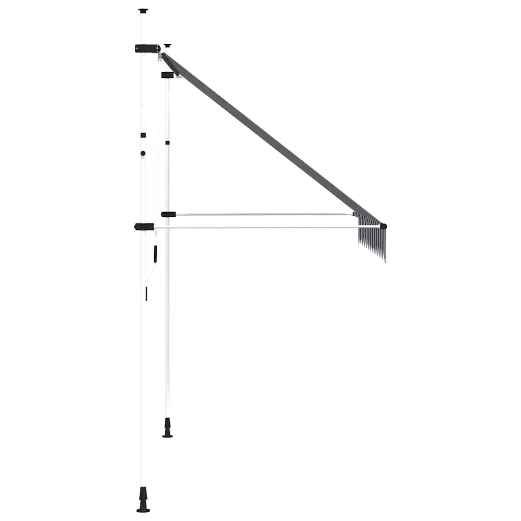 Tenda da Sole Retrattile Manuale 250 cm a Strisce Blu e Bianche