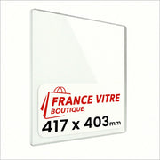 417 x 403 x 4 mm - Vetro per stufa a legna - vetro camino di ricambio - vetro per caminetto resistente al fuoco - France Vitre