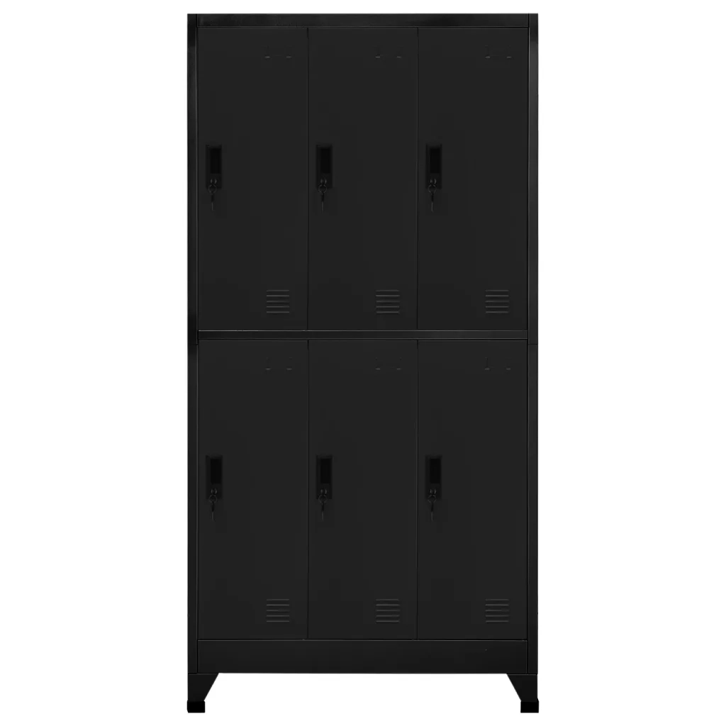 Armadietto con Serratura Nero 90x45x180 cm in Acciaio cod mxl 49595