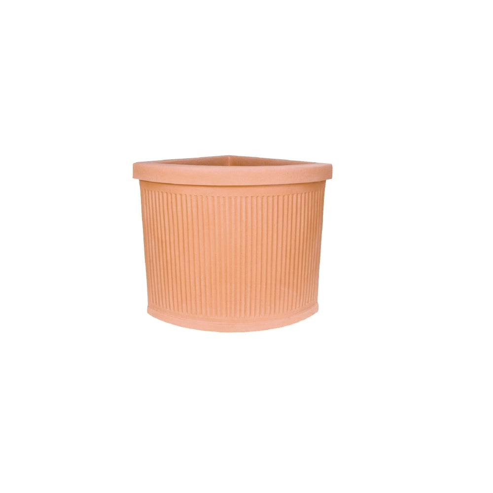 Garden Italia Vaso per Piante Angolare Millerighe Basso FAM 47×40 cm in Resina – Made in Italy, Leggero e Antiurto, per Interni ed Esterni Colore: IMPRUNETA