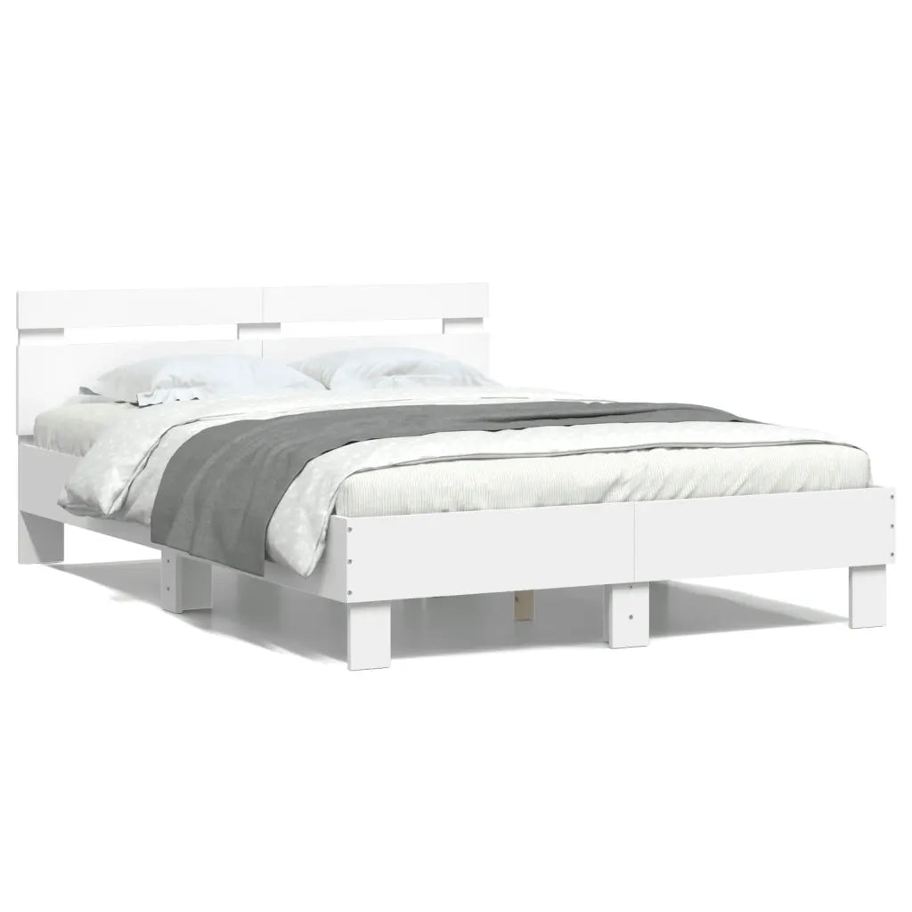 Giroletto con Testiera Bianco 135x190 cm in Legno Multistratocod mxl 86064
