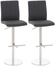 2er Set Barhocker Cadiz Stoff edelstahl