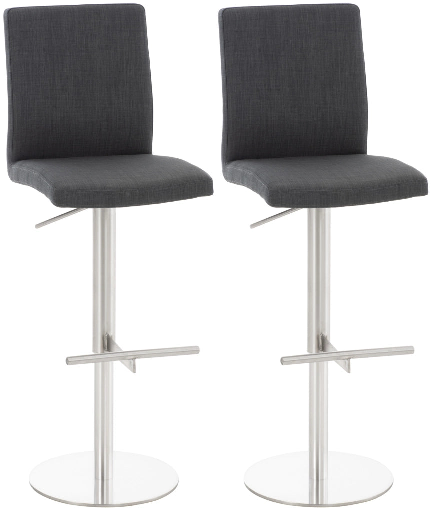 2er Set Barhocker Cadiz Stoff edelstahl