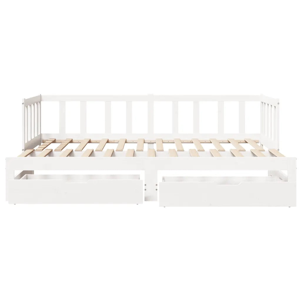 Letto Estraibile con Cassetti senza Materasso Bianco 90x200 cm 3302188