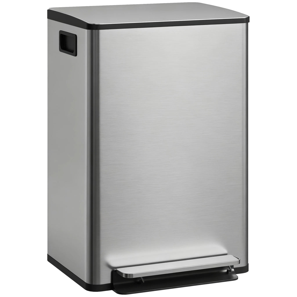 Cestino per rifiuti da cucina 50L ¨C Zephmum ¨C Argento 41.7x36.6x62cm