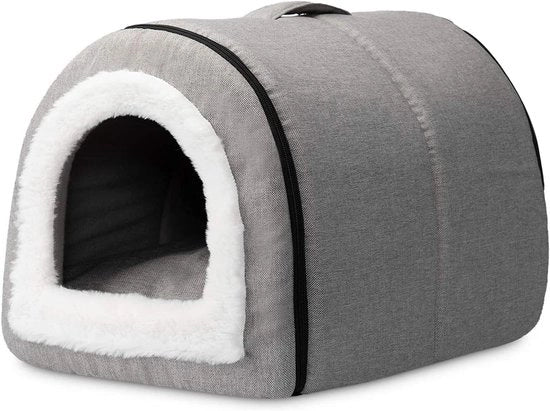 Letto per gatti e cani pieghevole in lino - grigio