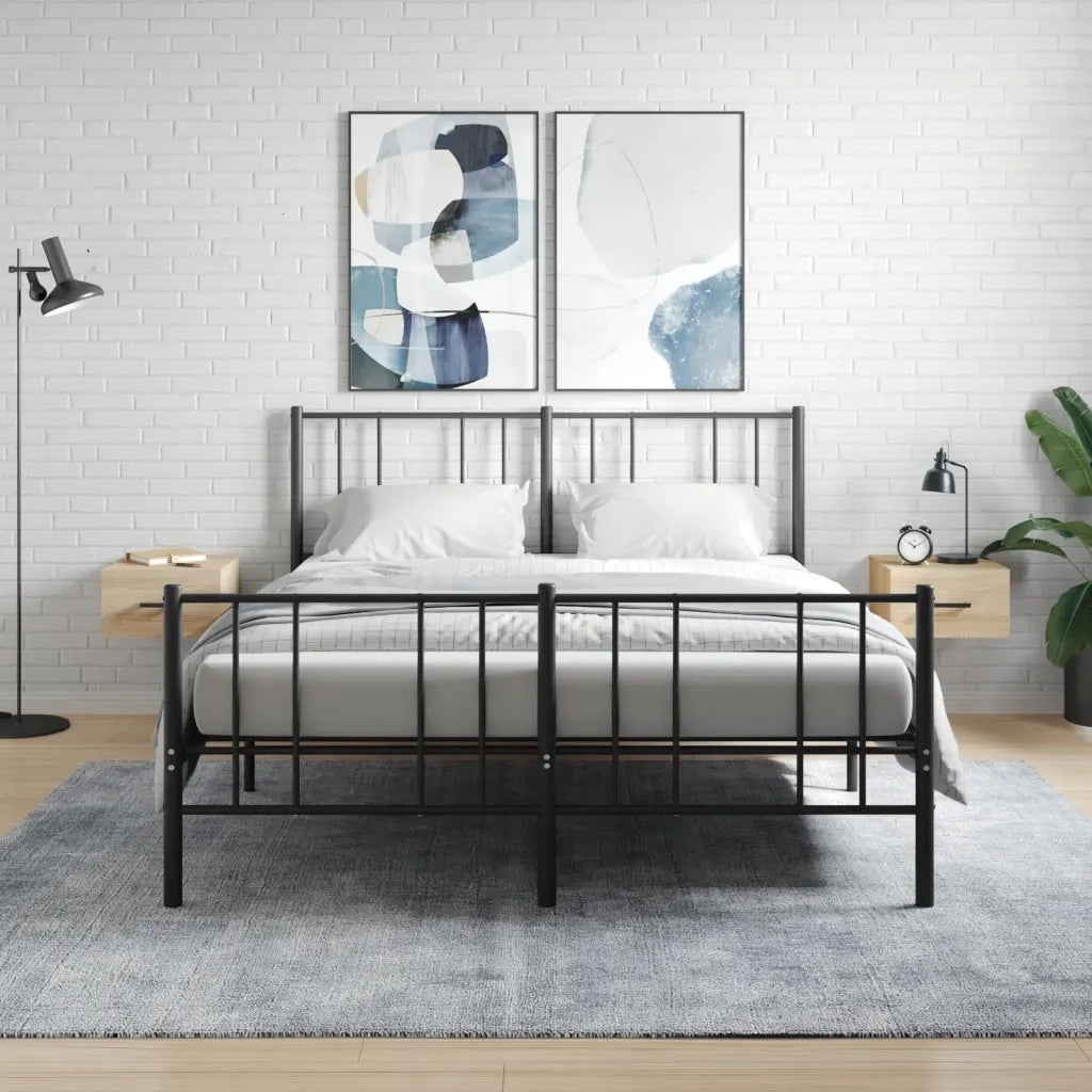 Comodini a Muro 2 pz-Set di 2 Tavolino da notte Rovere Sonoma 35x35x20 cm 613591