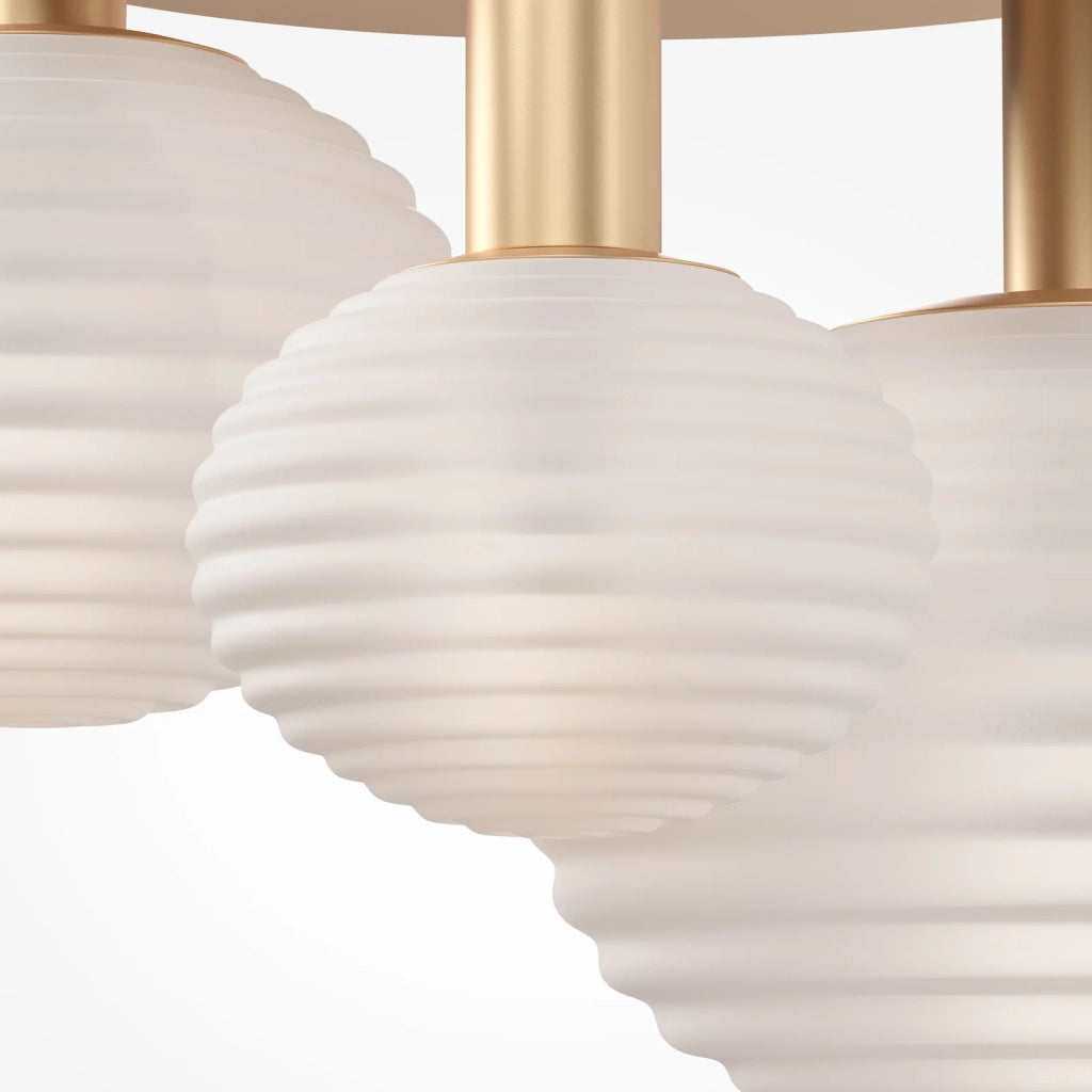 Maytoni Plafoniera moderna Reels 3 luci E14 oro metallo vetro