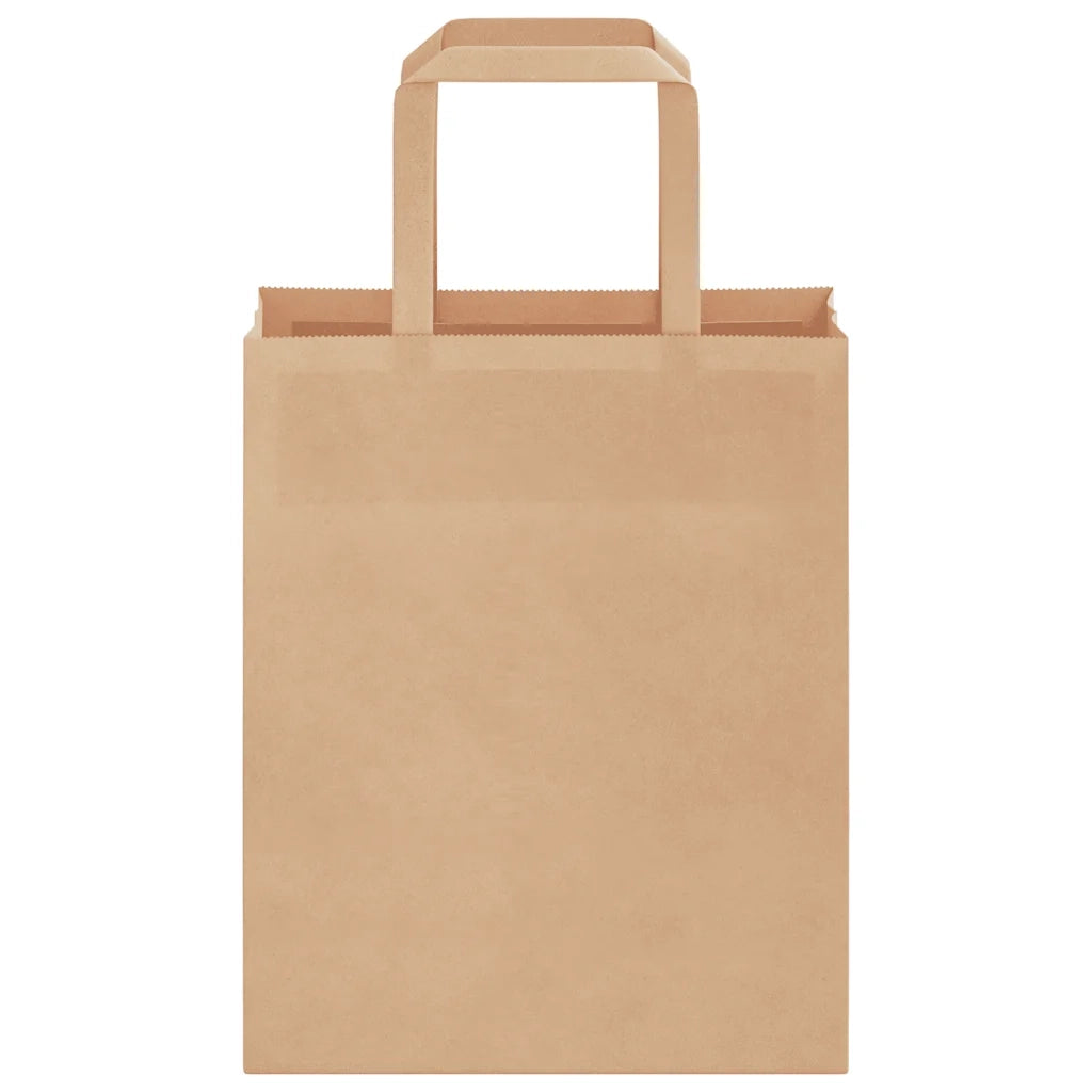vidaXL Sacchetti di Carta 50 pz con Manici Marrone 18x8x22 cm