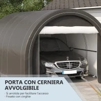 Tendone da Giardino per Auto e Attrezzi con Ingresso a Cerniera, Picchetti e Funi, 500x300x240 cm