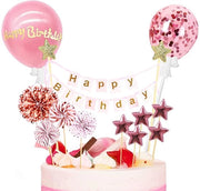 Decorazioni per torte 12 pezzi - Decorazione per torta - Fontana di ghiaccio - Decorazione a zucchero - Festa di compleanno - Finitura lussuosa in rosé oro