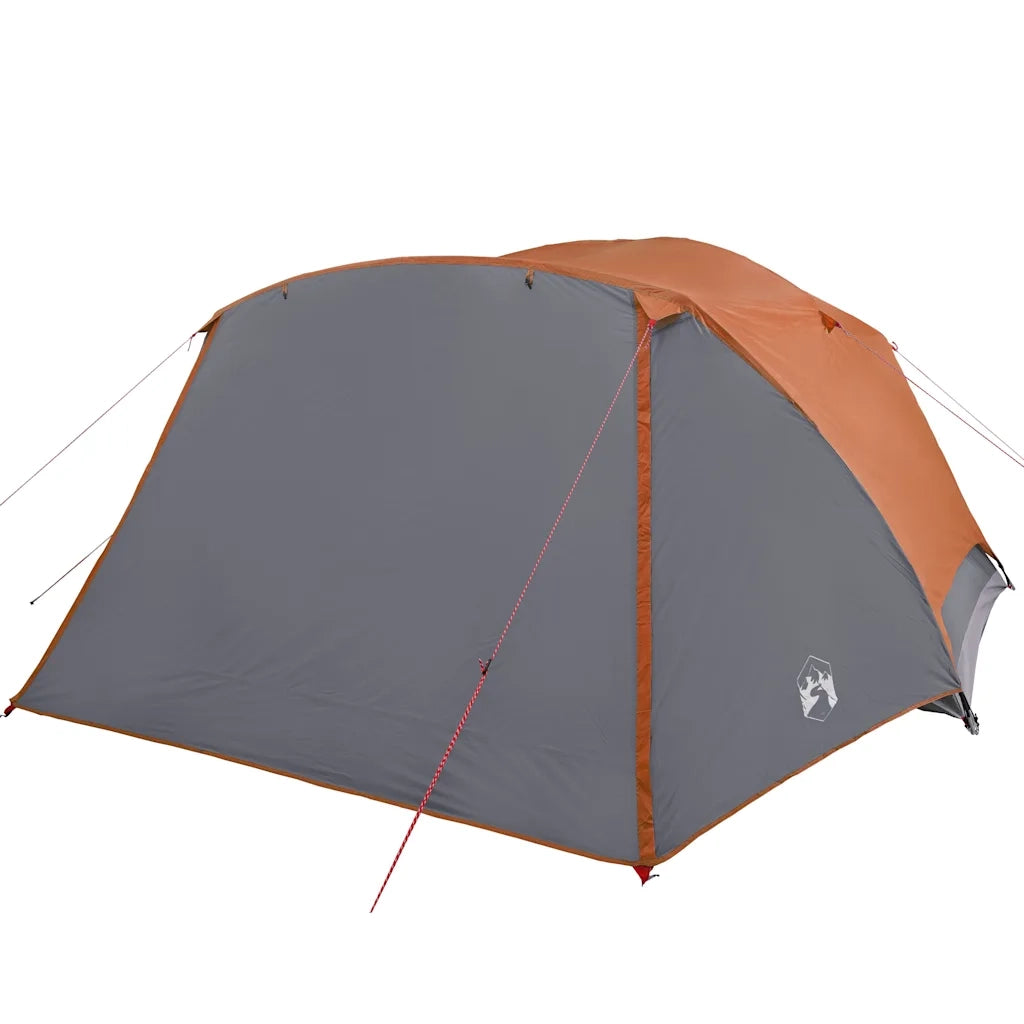 Tenda da Famiglia con Portico per 6 Persone Grigio e Arancione
