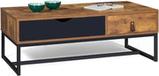 Tavolino rettangolare CHICAGO, 2 cassetti, design industriale