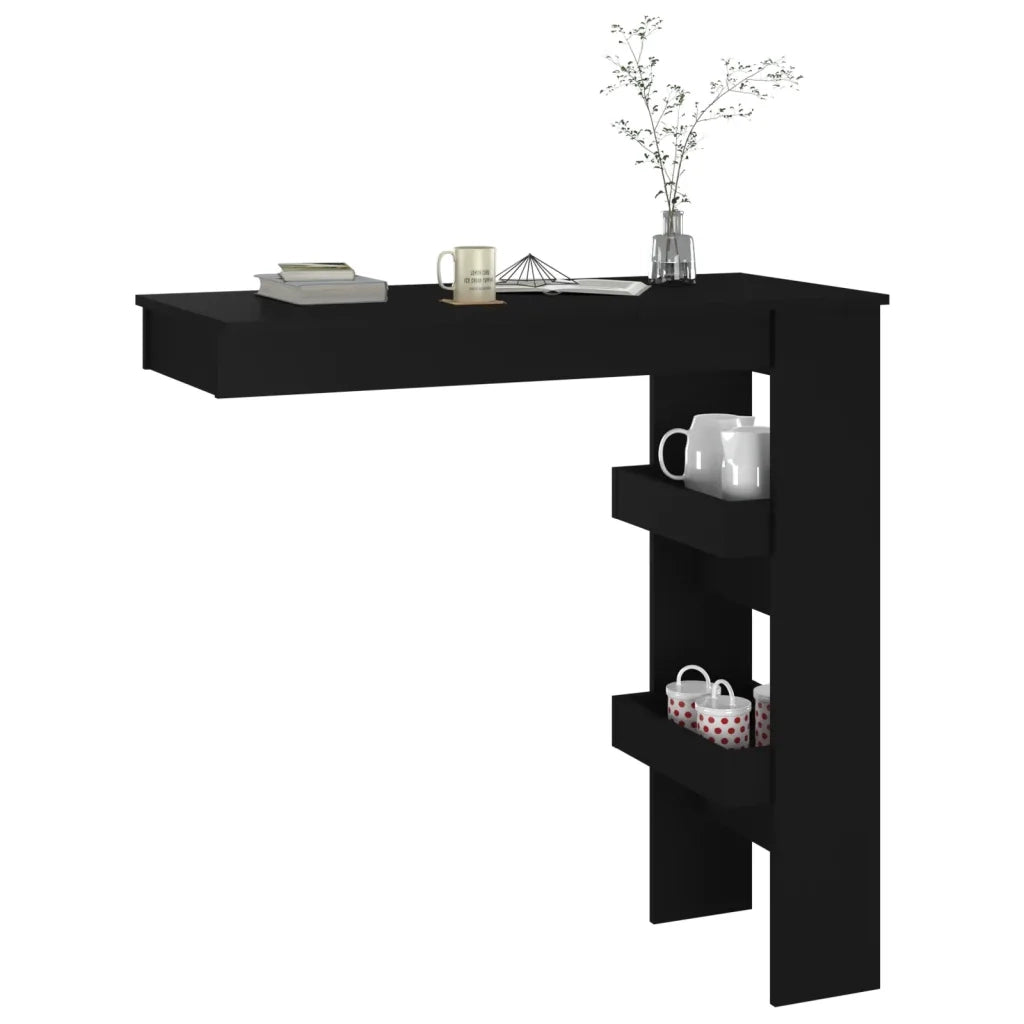 Bancone da Muro Nero 102x45x103,5 cm in Legno Compensato 811782