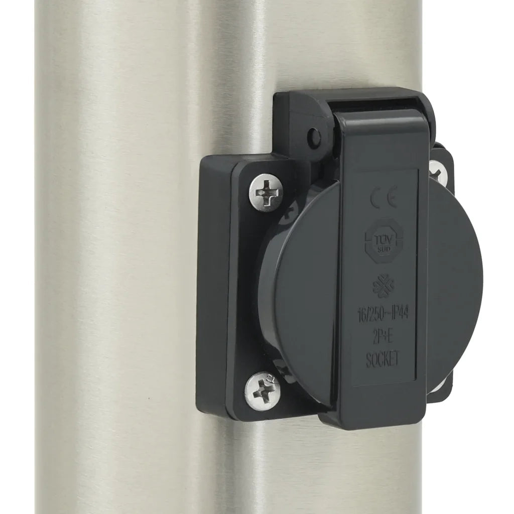 Lampioni a dissuasore con sensore e presa 3 pz 50 cm Acciaio Inox IP44 4006018
