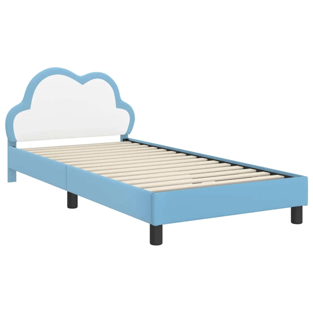Struttura letto bambini con testata Blu 90 x 200 cm PU