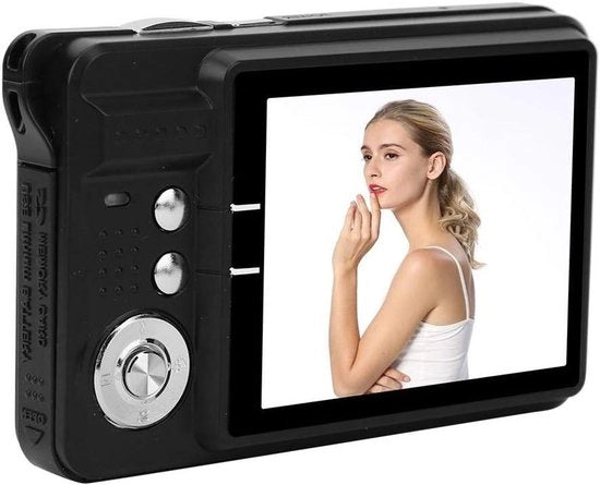 Telecamera digitale portatile con schermo LCD a 2,7 pollici, 8x zoom, 1280x720 HD, autofocus, microfono integrato, compatibilità con scheda SD.
