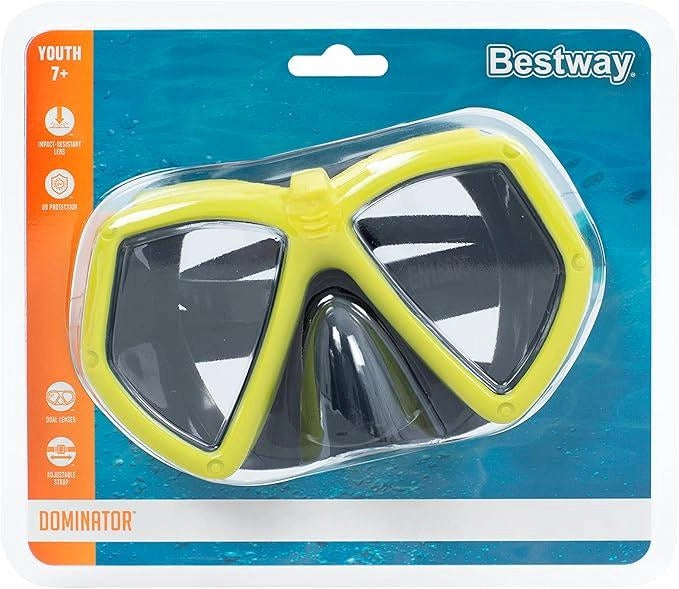 BESTWAY MASCHERA SUBACQUEA EVERSEA CON PROTEZIONE UV PER BAMBINI DAI 7ANNI + COLORI ASSORTITI