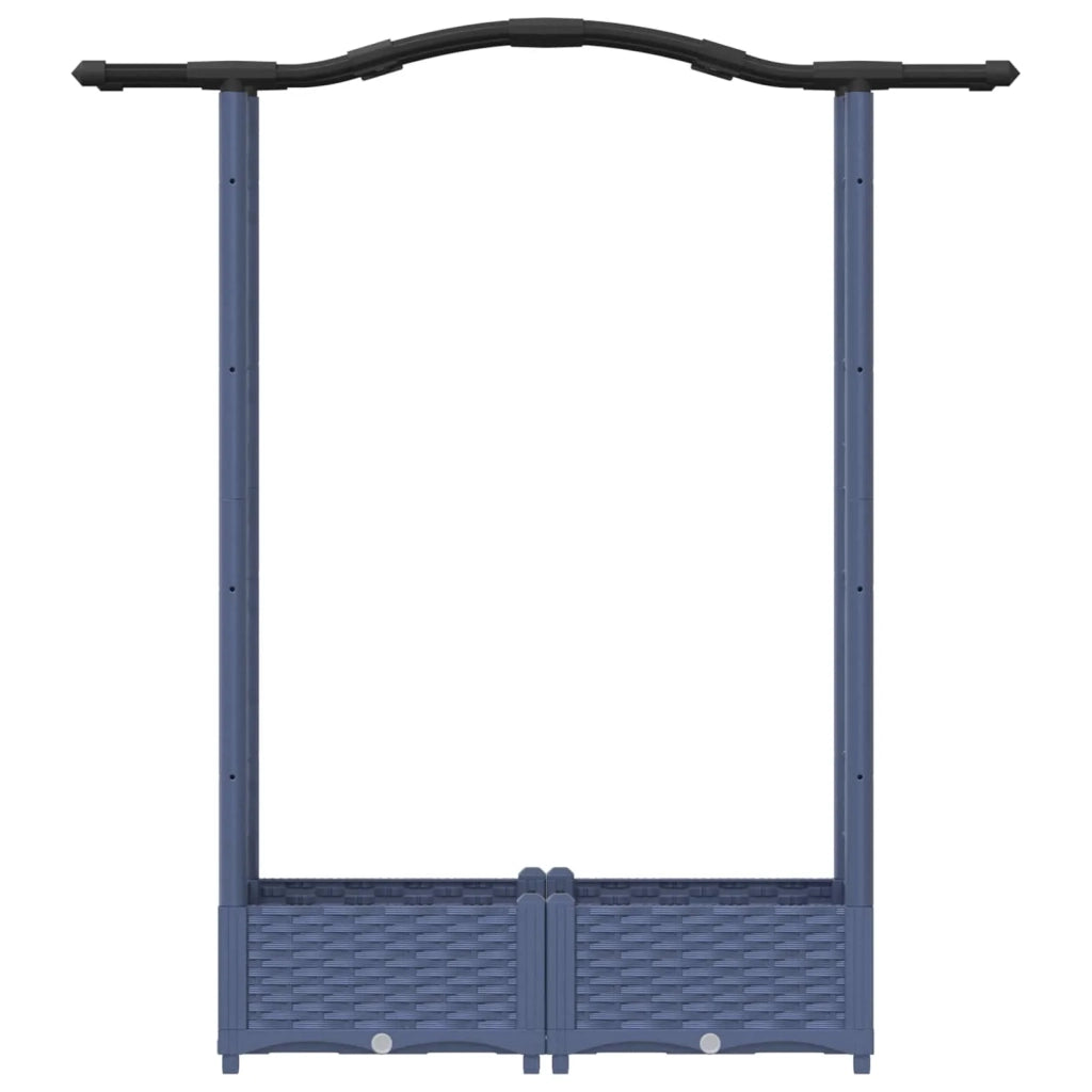 Letto Rialzato con Griglia e Tetto Grigio 124 x 40 x 125 cm PP 42032551