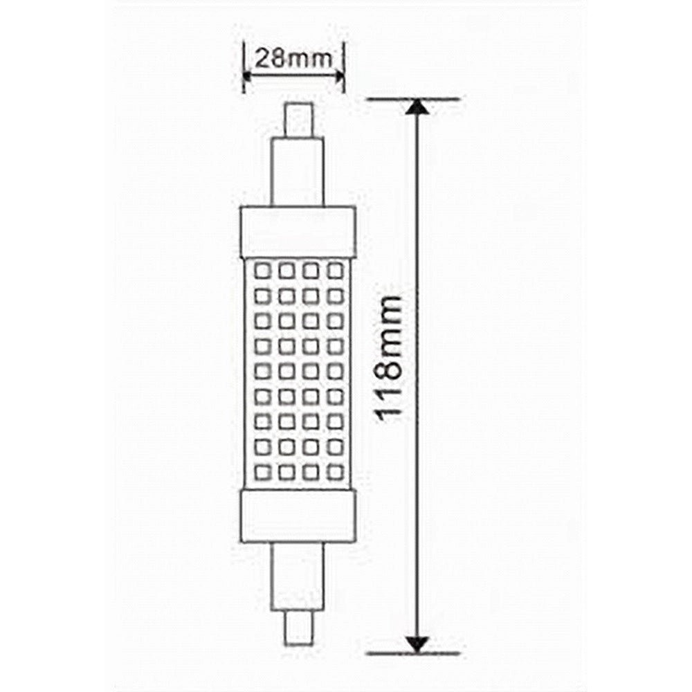 Trade Shop - Lampadina Led Attacco R7s 19 Watt 2500 Lm Luce Calda Naturale Fredda R7s-19w-001 - -bianco Caldo      -