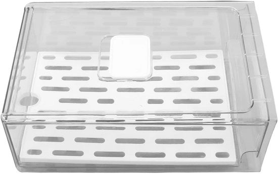 Organizzatori per Frigorifero Transparenti - Scatole di Archiviazione Stivabili e Trasportabili con Pannello di Scarico